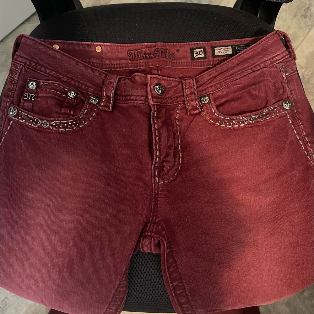 Miss Me Burgundy Jeans